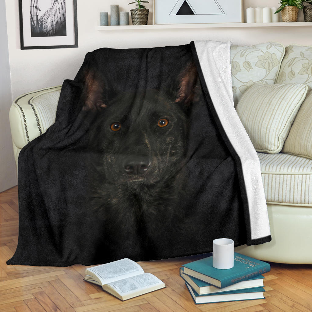 Dutch Shepherd Face Hair Blanket