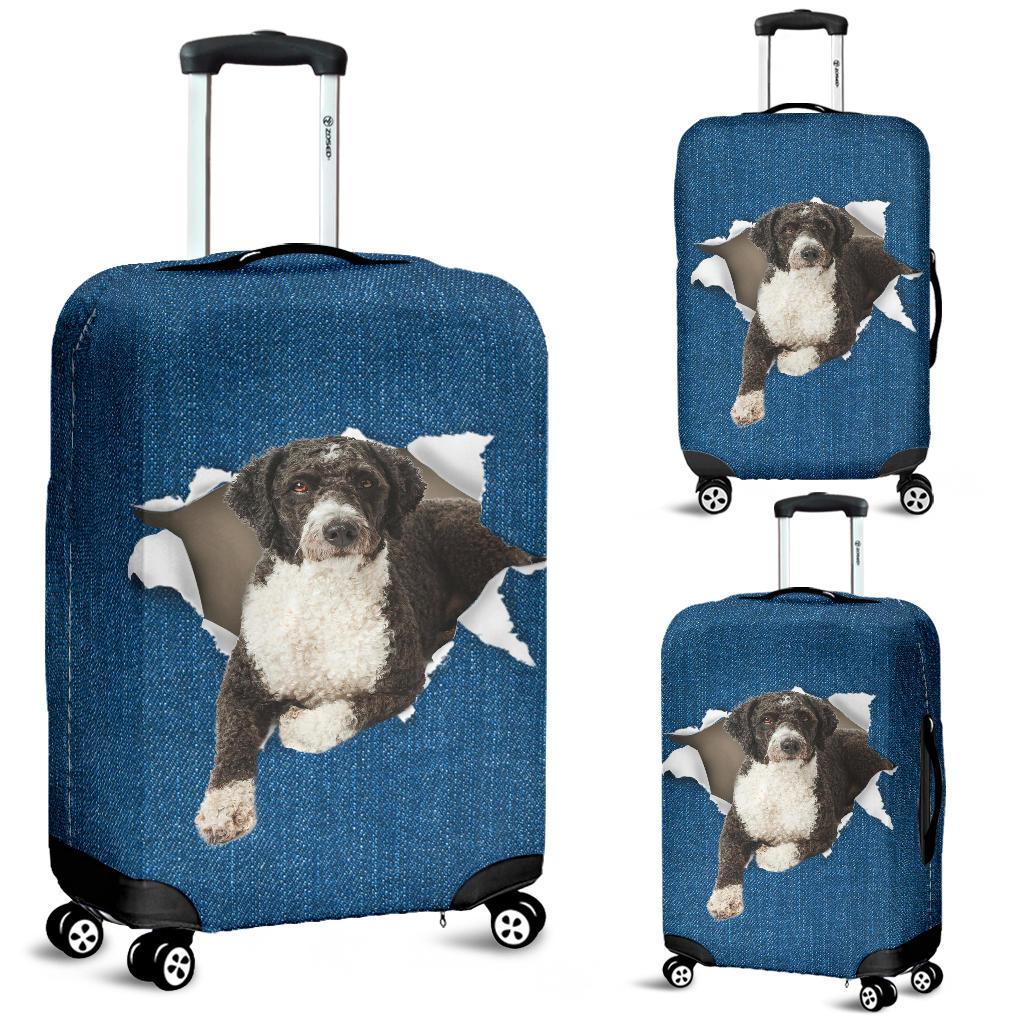 Spanish Water Dog Torn Paper Luggage Covers