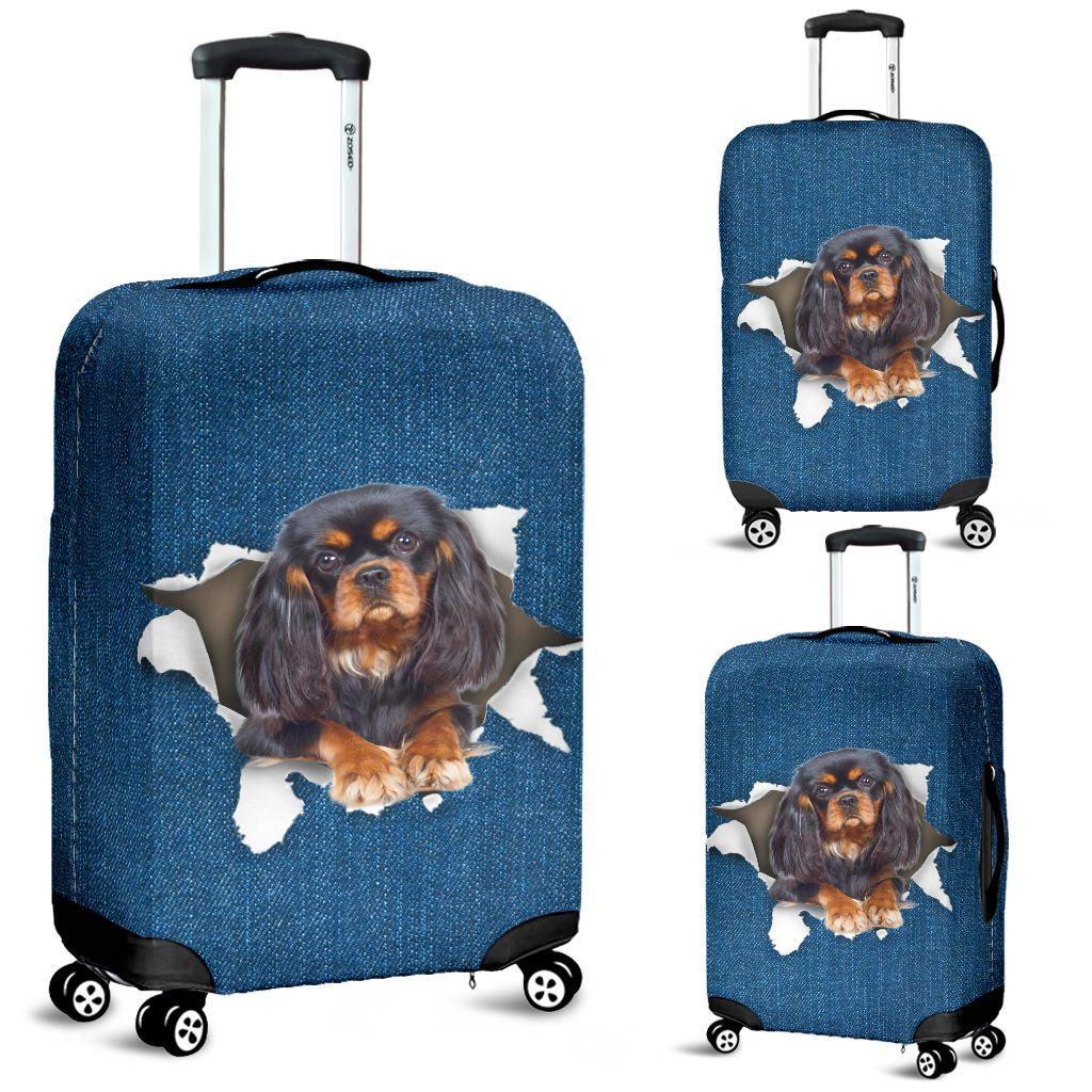 King Charles Spaniel Torn Paper Luggage Covers