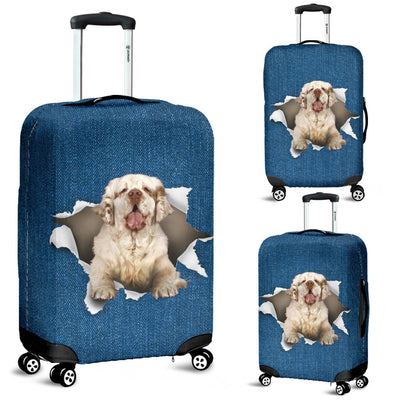 Clumber Spaniel Torn Paper Luggage Covers