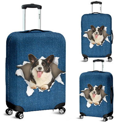 Welsh Corgi Torn Paper Luggage Covers