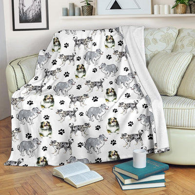 Blue Merle Collie Paw Blanket
