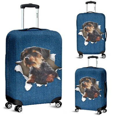 Dorkie Torn Paper Luggage Covers