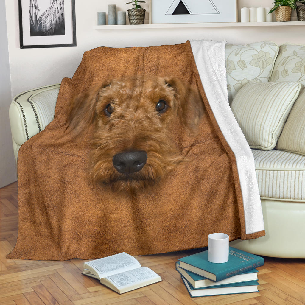 Airedale Terrier Face Hair Blanket