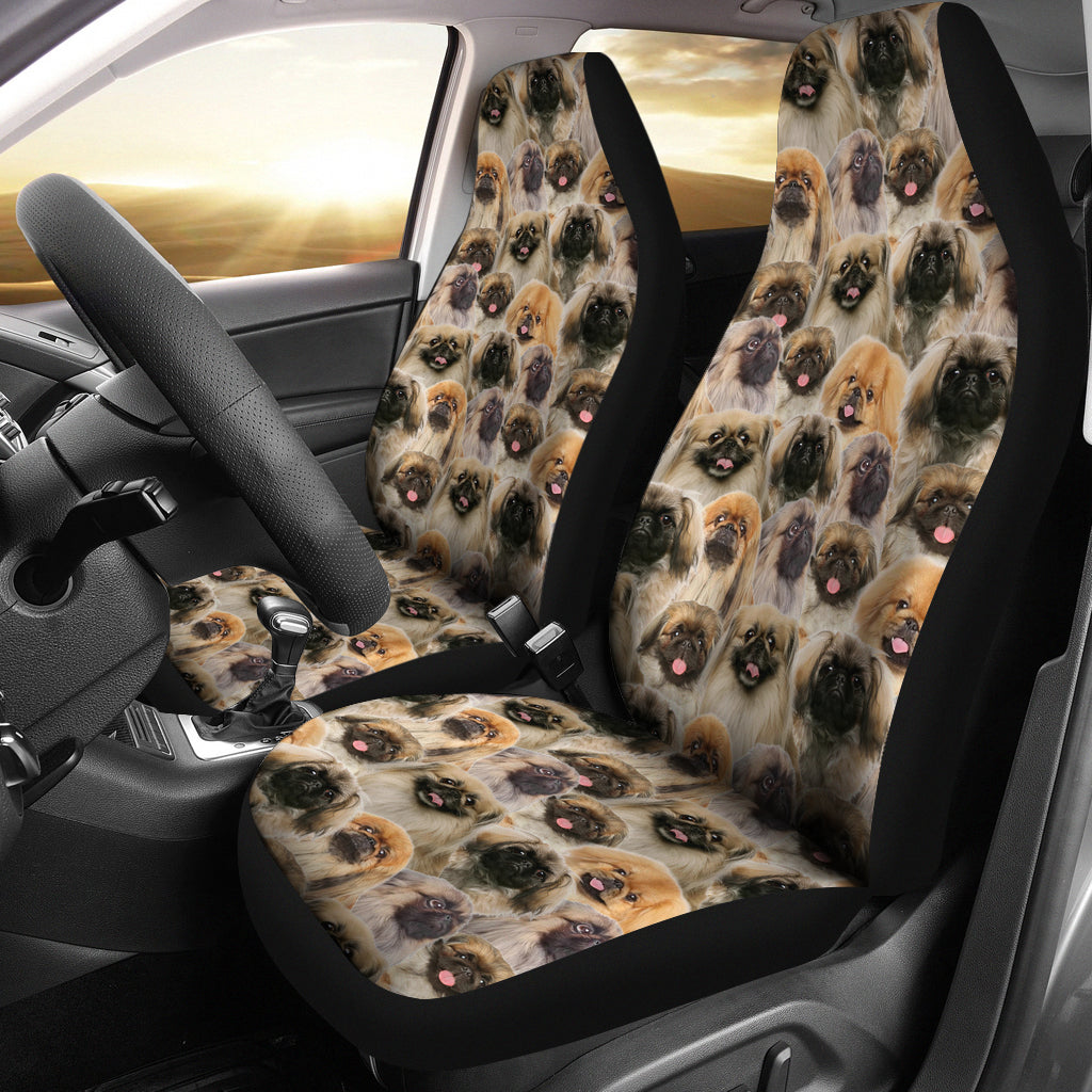 Pekingese Full Face Car Seat Covers