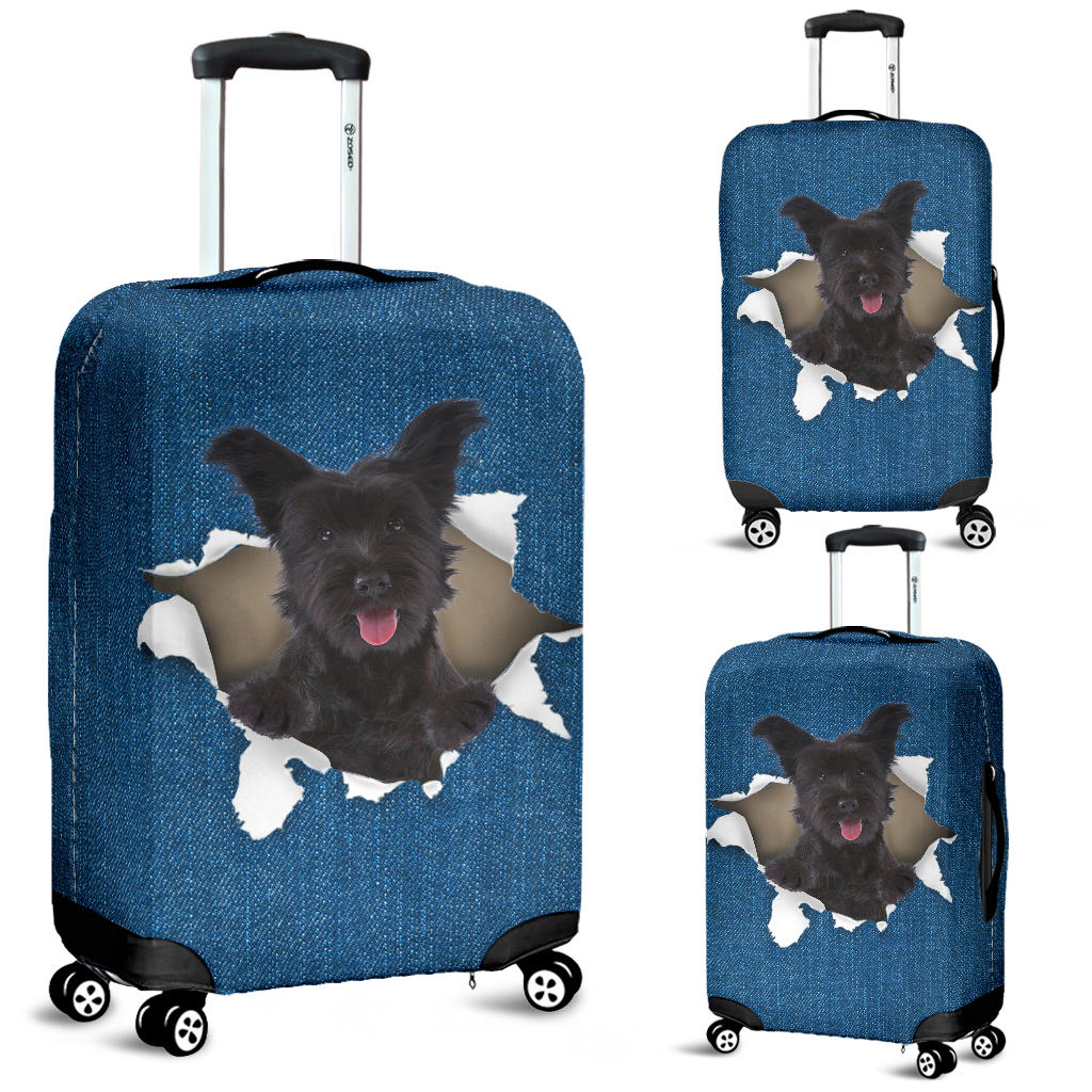 Skye Terrier Torn Paper Luggage Covers