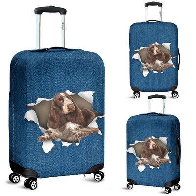 Cocker Spaniel Torn Paper Luggage Covers