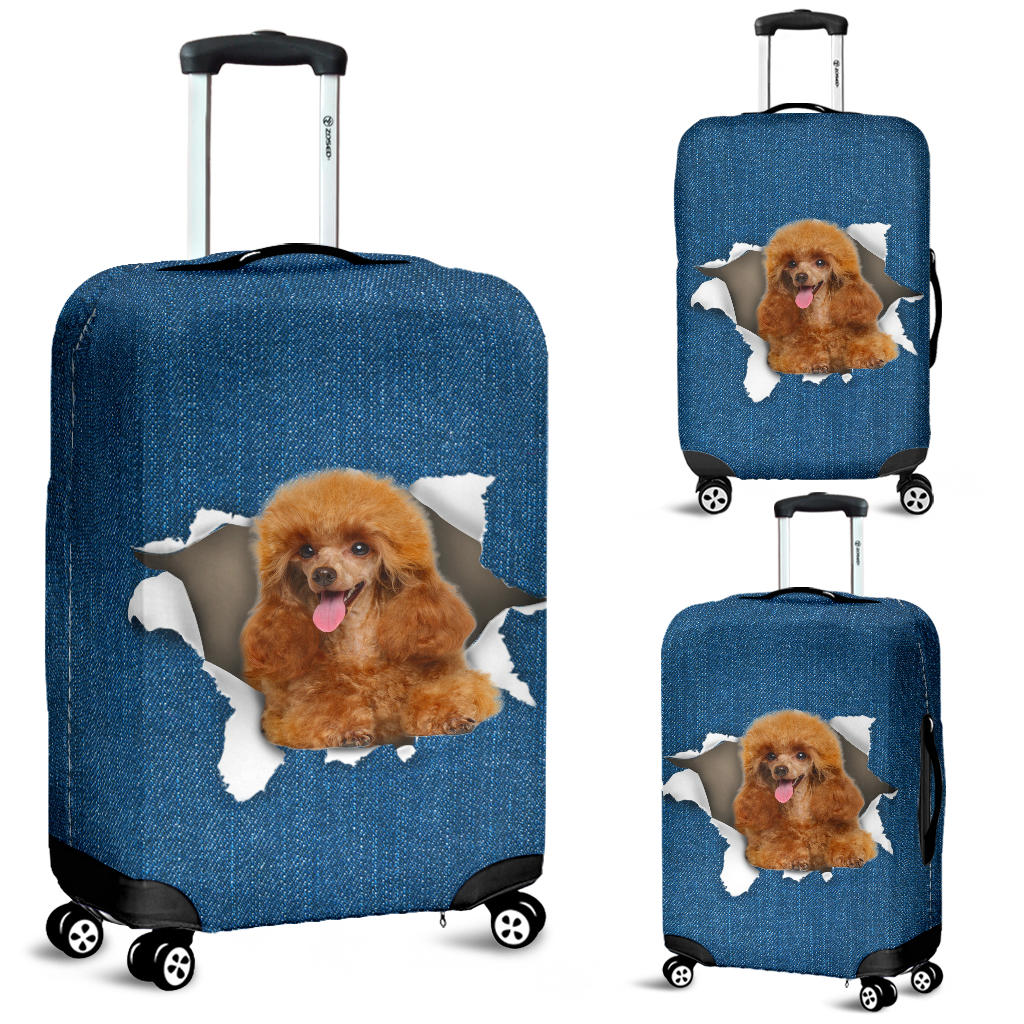 Poodle Torn Paper Luggage Covers