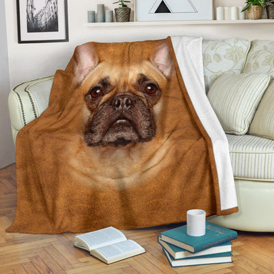 French Bulldog Face Hair Blanket