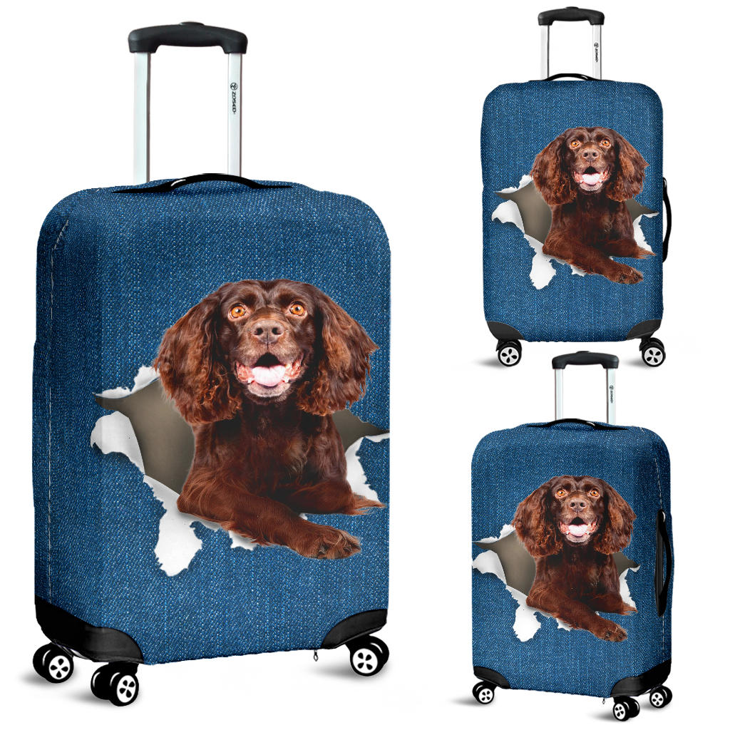 Boykin Spaniel Torn Paper Luggage Covers