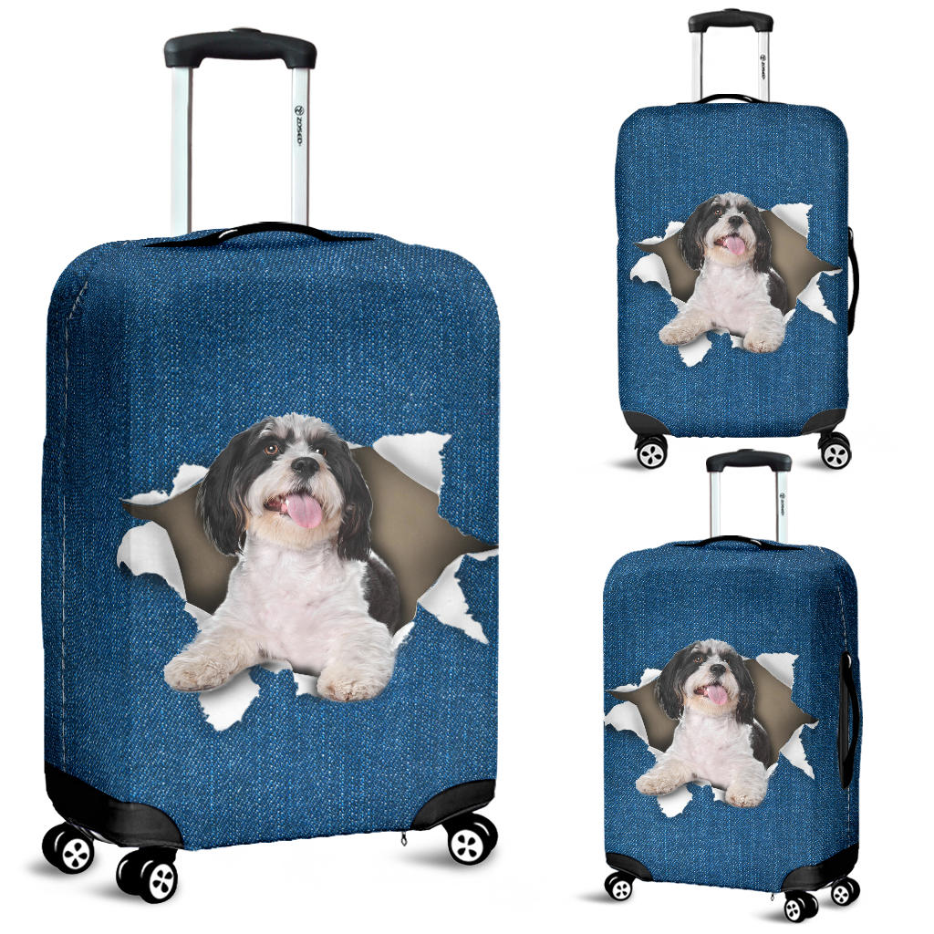 Schapendoes Torn Paper Luggage Covers