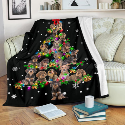 Wire Haired Dachshund Christmas Tree Blanket