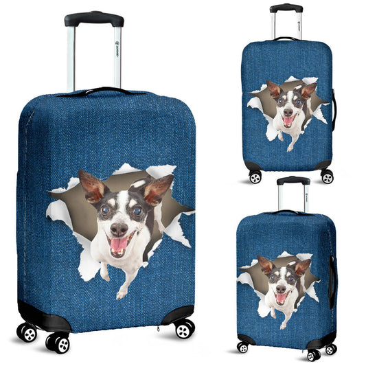 Rat Terrier Torn Paper Luggage Covers