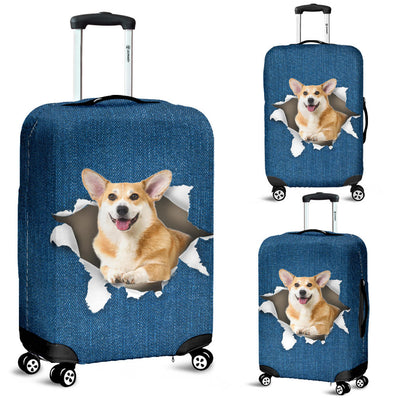 Welsh Corgi Torn Paper Luggage Covers