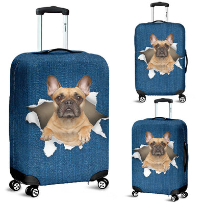 French Bulldog Torn Paper Luggage Covers