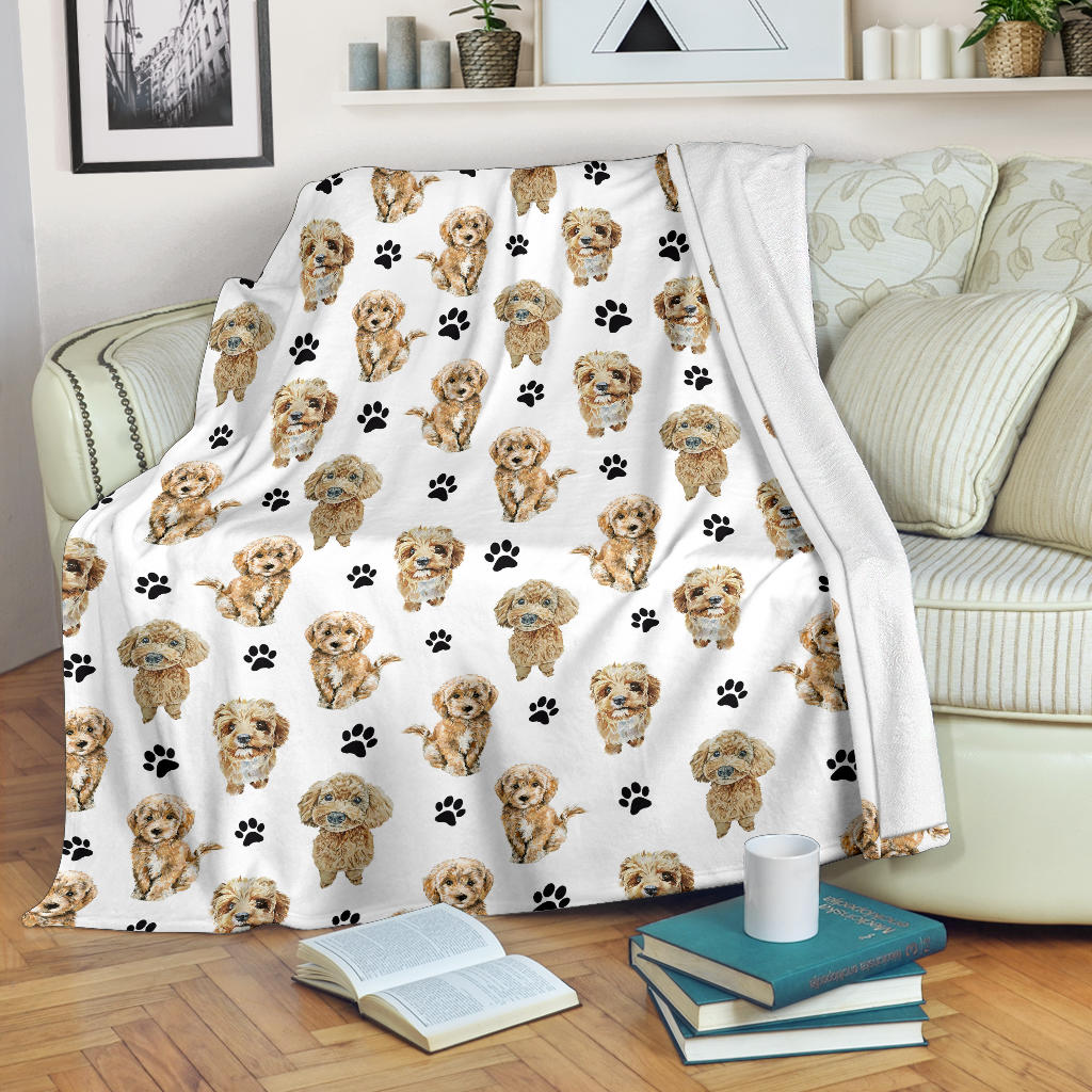 Cavapoo Paw Blanket