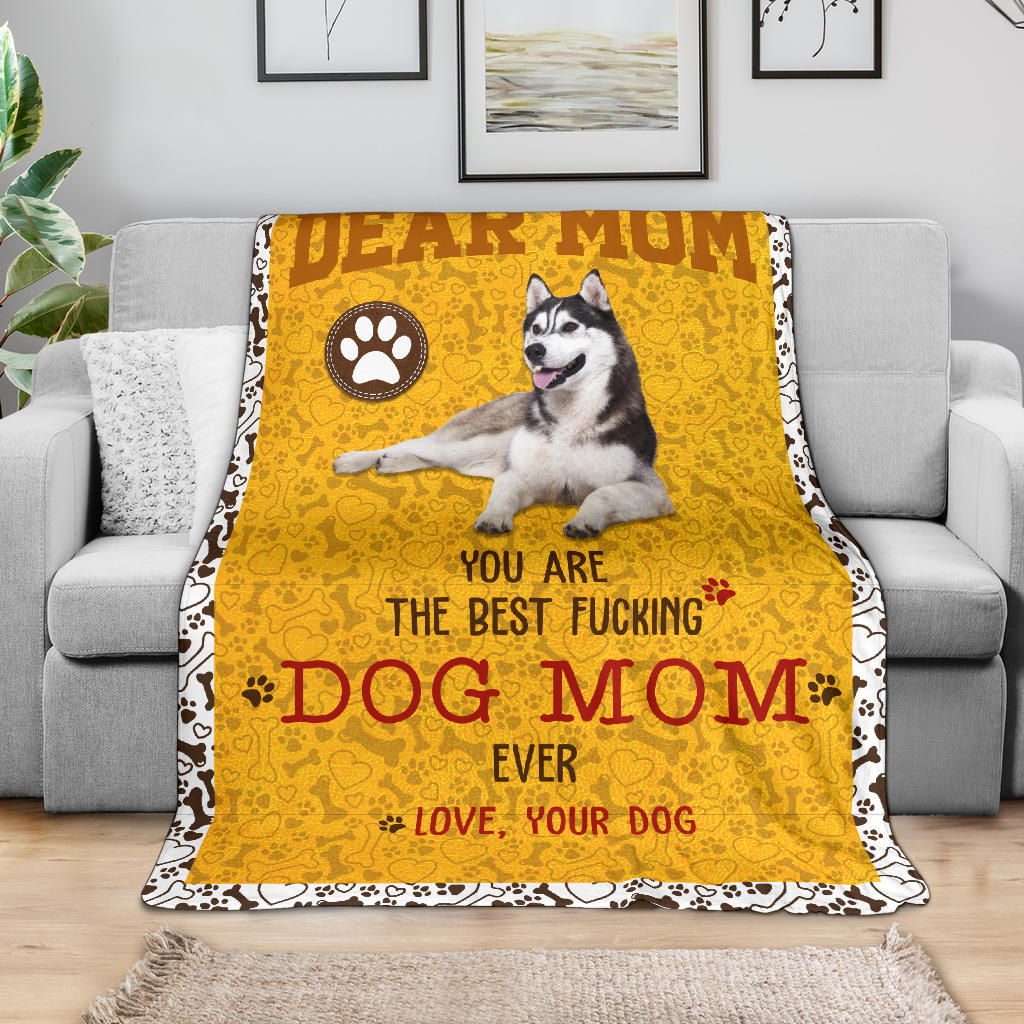 Husky-Dog Mom Ever Blanket