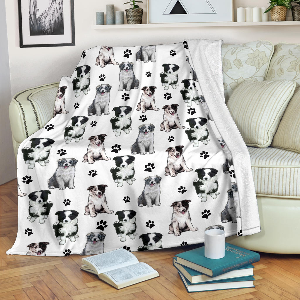 Border Collie Paw Blanket