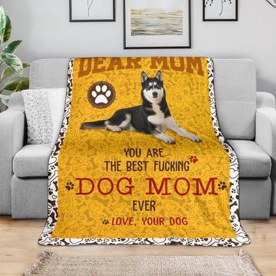 Husky 2-Dog Mom Ever Blanket