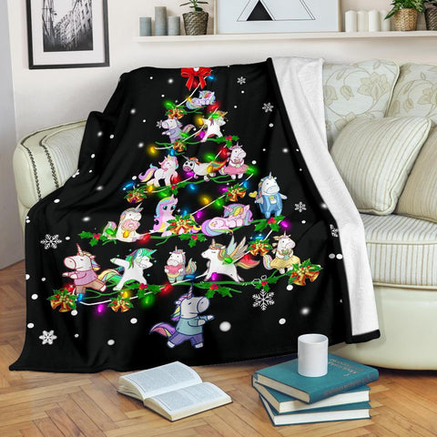 Unicorn Christmas Tree Blanket