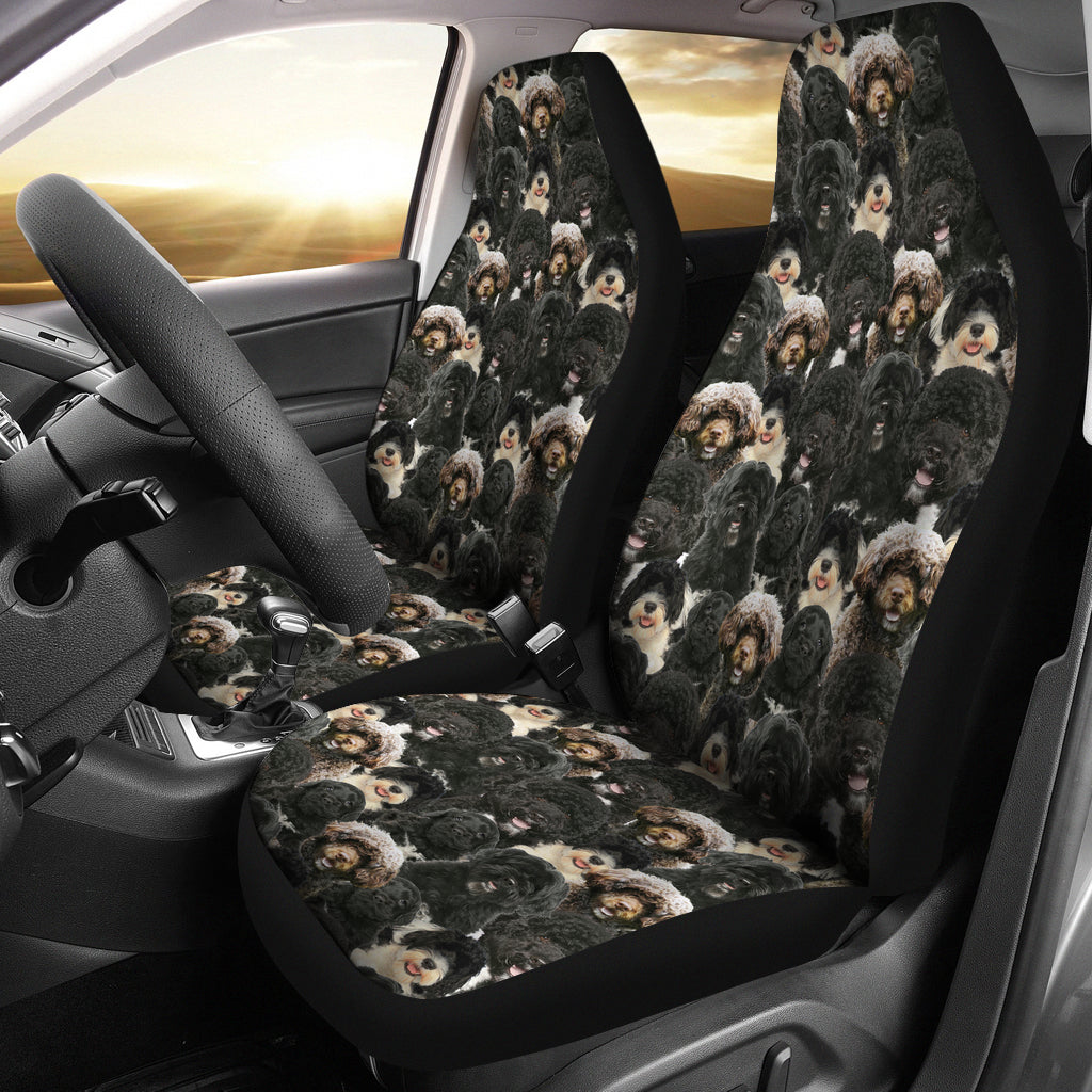 Portuguese Water Dog Full Face Car Seat Covers