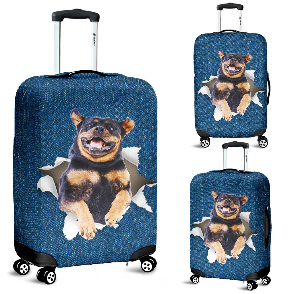 Rottweiler Torn Paper Luggage Covers