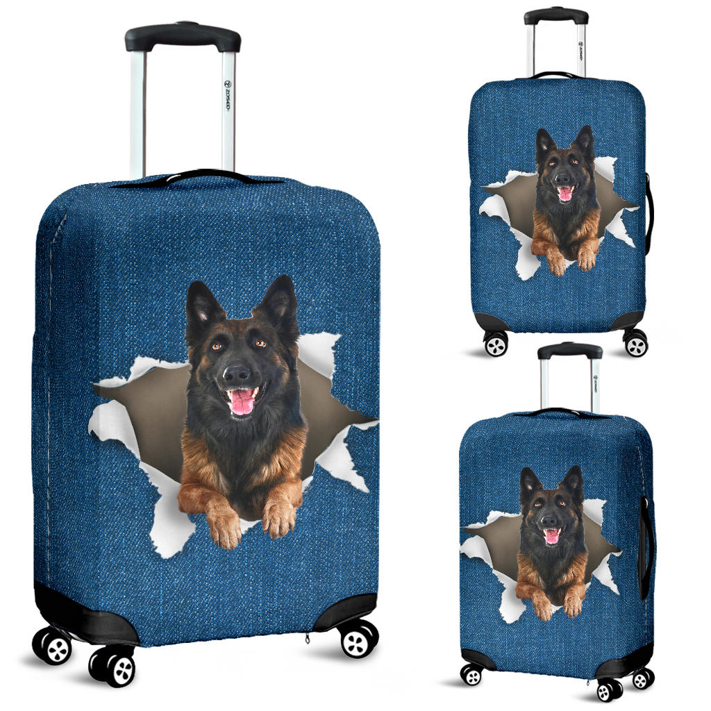 Tervuren dog Torn Paper Luggage Covers
