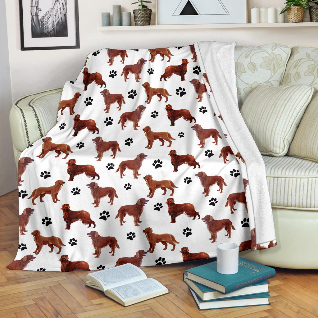 Irish Setter Paw Blanket
