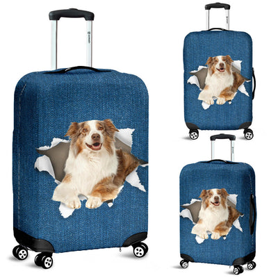 Australian Shepherd Torn Paper Luggage Covers