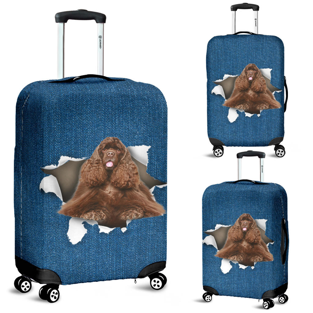 Cocker Spaniel Torn Paper Luggage Covers