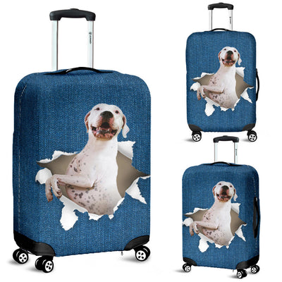Dogo Argentino Torn Paper Luggage Covers