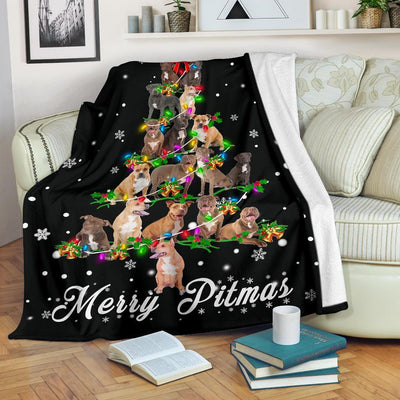 Pitbull Christmas Tree Blanket