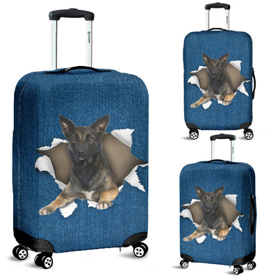 Malinois dog Torn Paper Luggage Covers