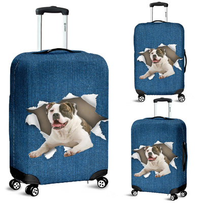 American Bulldog Torn Paper Luggage Covers