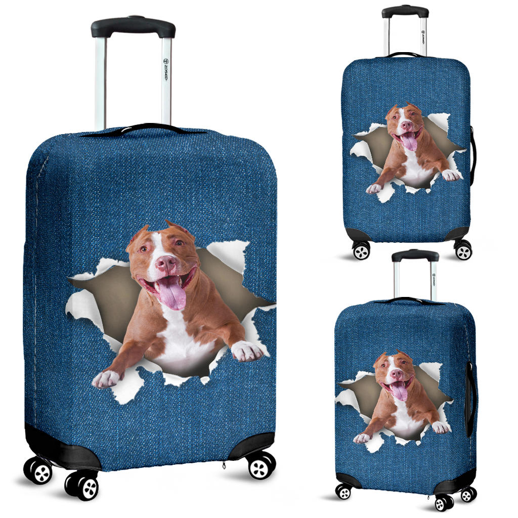 American Pit Bull Terrier Torn Paper Luggage Covers