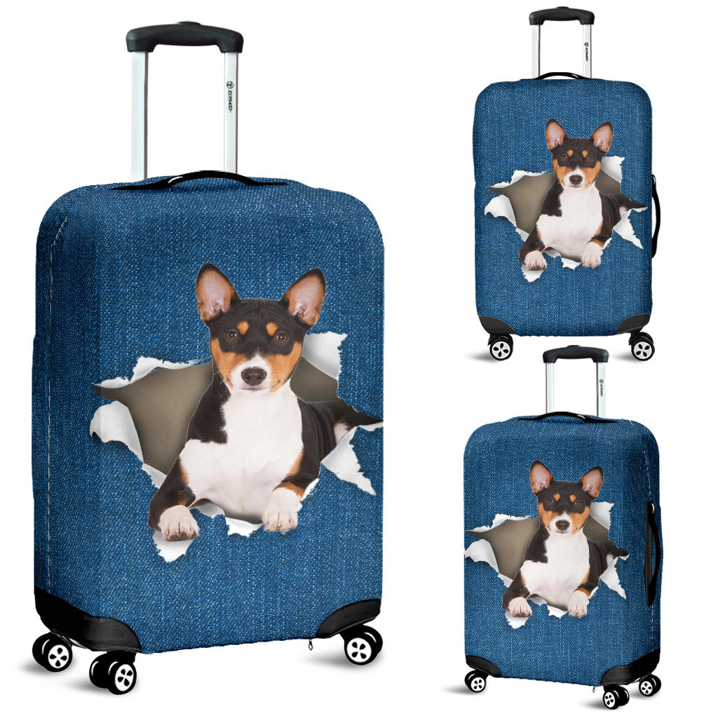Basenji Torn Paper Luggage Covers