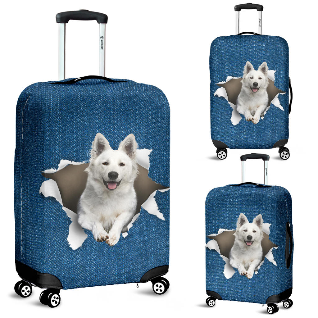 Berger Blanc Suisse Torn Paper Luggage Covers