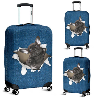 French Bulldog Torn Paper Luggage Covers