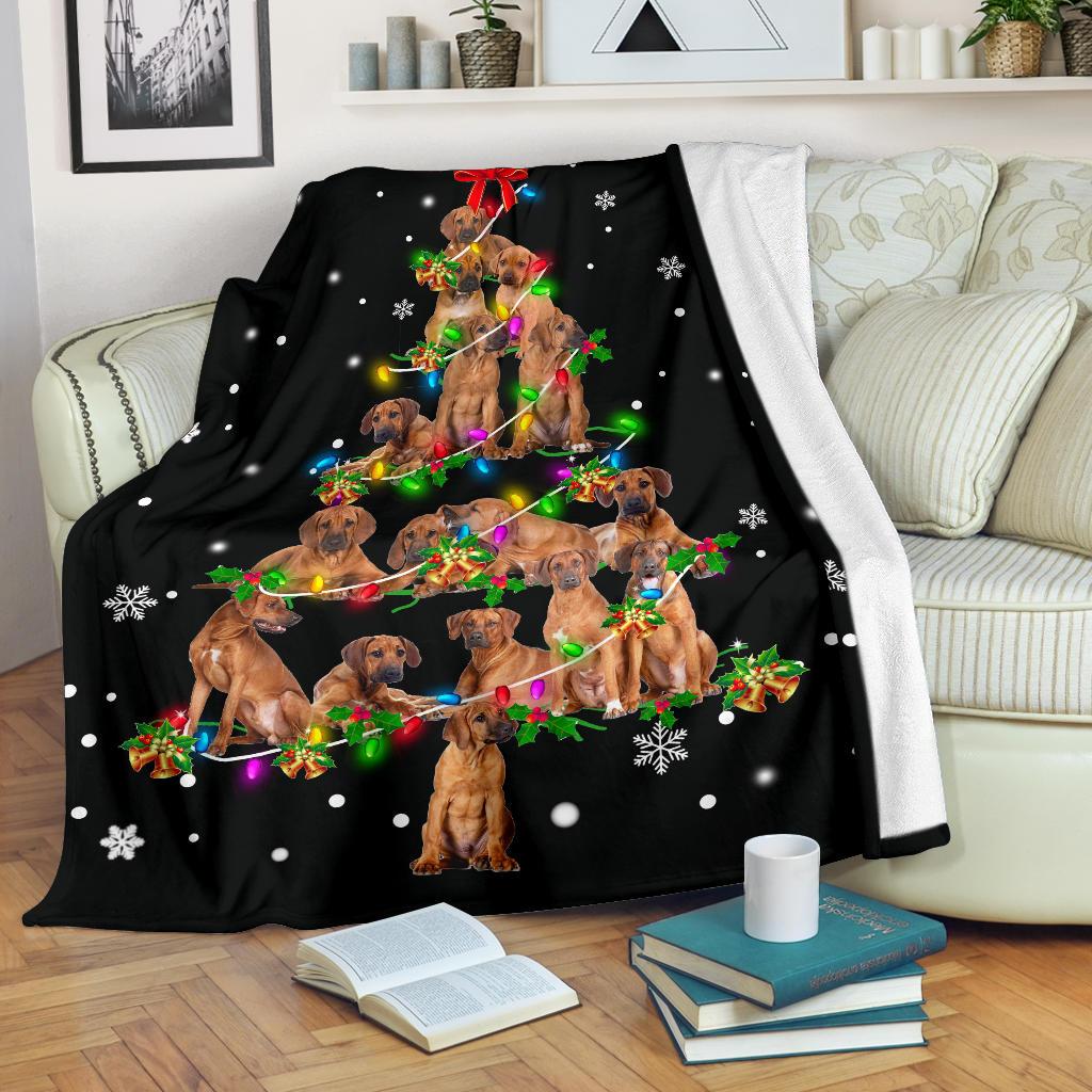 Rhodesian Ridgeback Christmas Tree Blanket