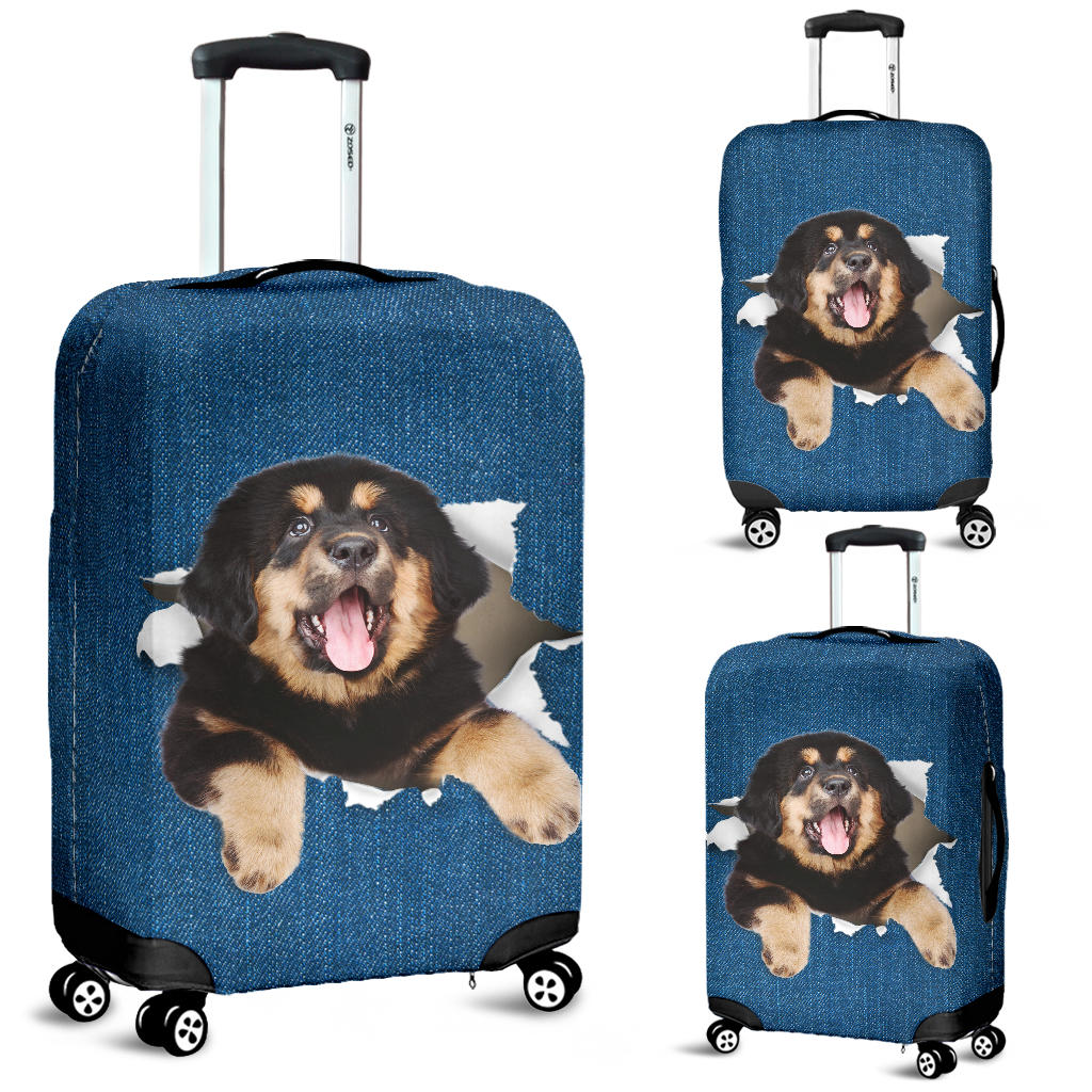 Tibetan Mastiff Torn Paper Luggage Covers