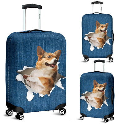 Welsh Corgi Torn Paper Luggage Covers