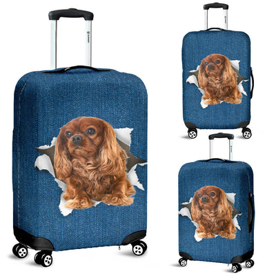 King Charles Spaniel Torn Paper Luggage Covers
