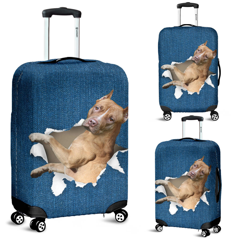 Pitbull Torn Paper Luggage Covers