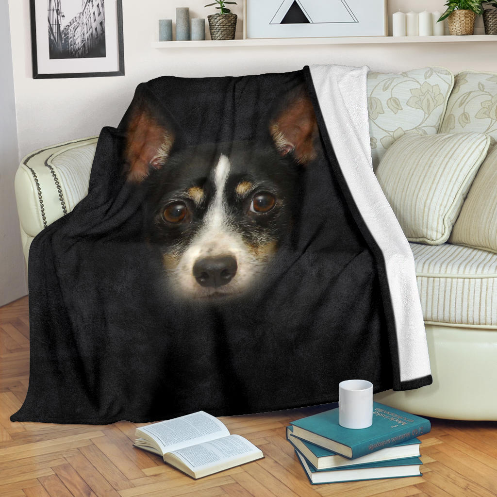 Rat Terrier Face Hair Blanket