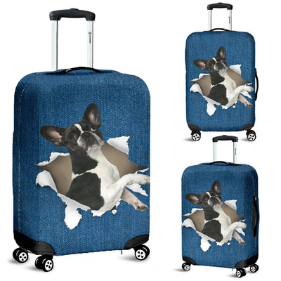 French Bulldog Torn Paper Luggage Covers