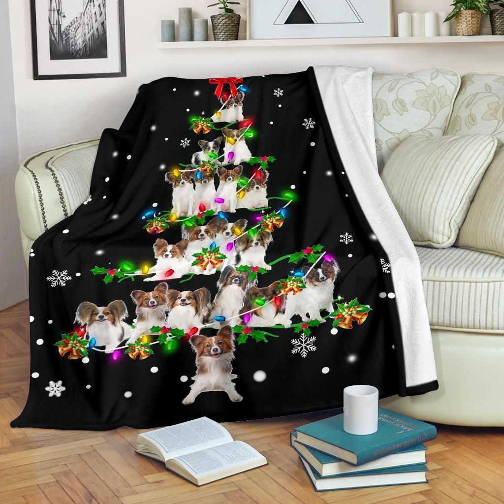 Papillon Christmas Tree Blanket