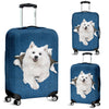 American Eskimo Dog Torn Paper Luggage Covers