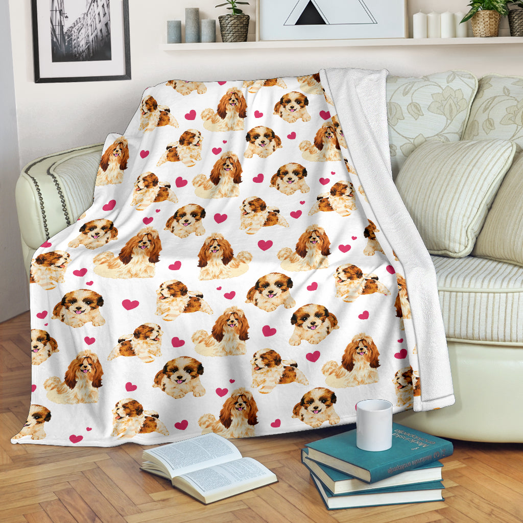 Shih Tzu Heart Blanket