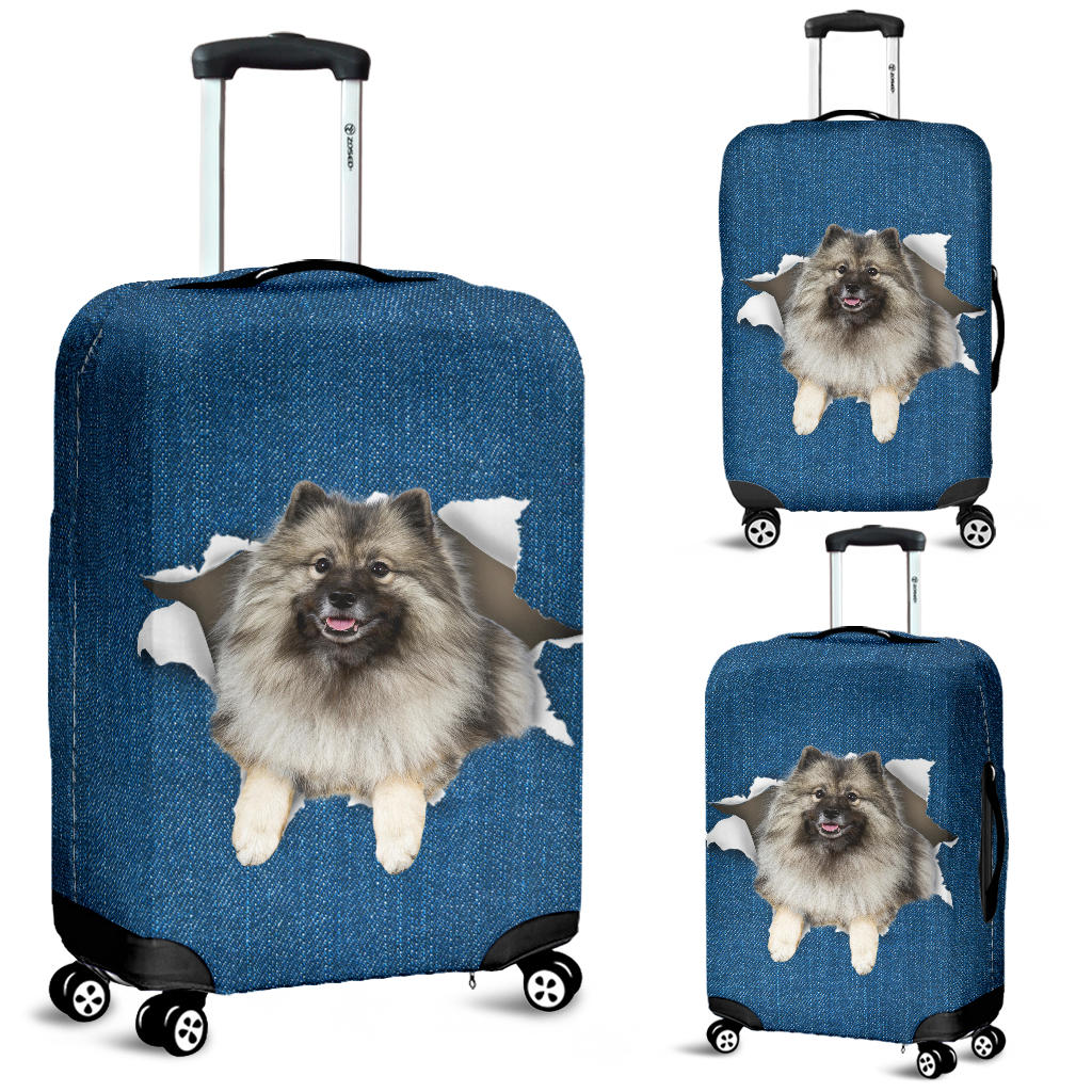 Keeshond Torn Paper Luggage Covers