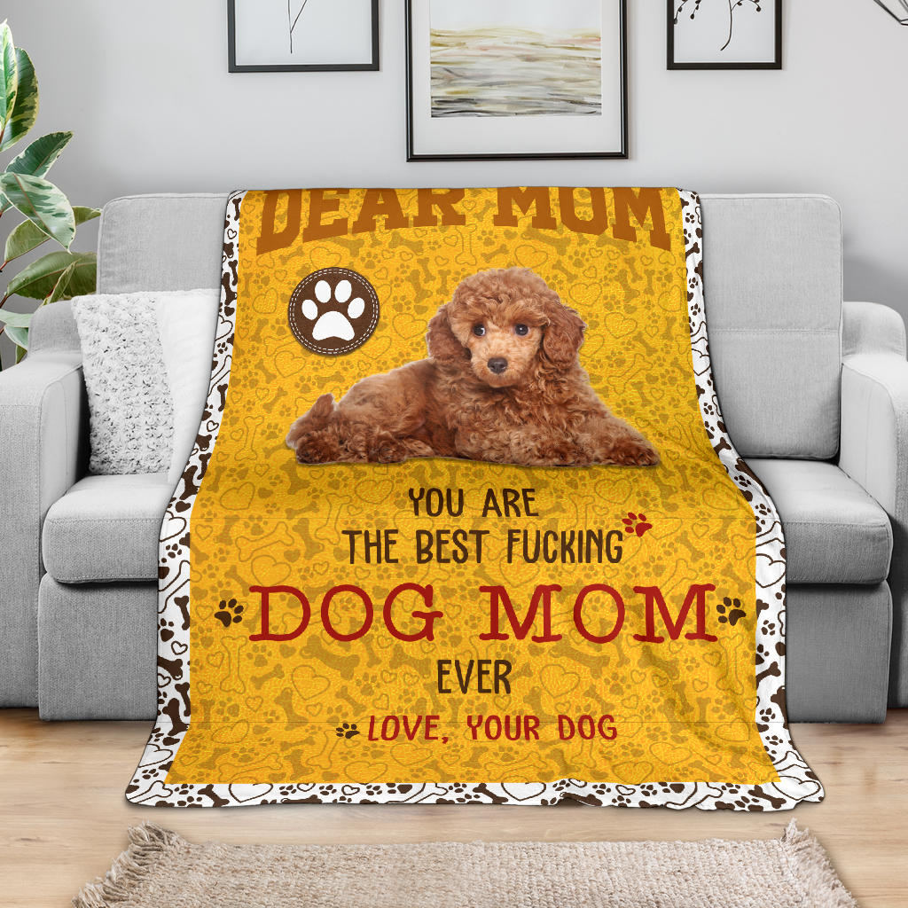 Poodle 2-Dog Mom Ever Blanket